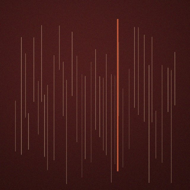 Dense vertical etch lines with one ember stroke