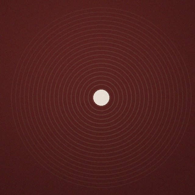 Soft concentric rings like a record left playing