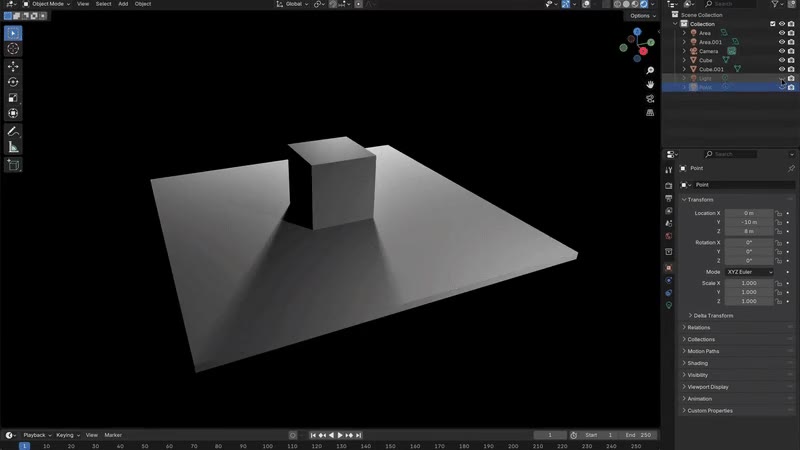 The agent building a scene in Blender