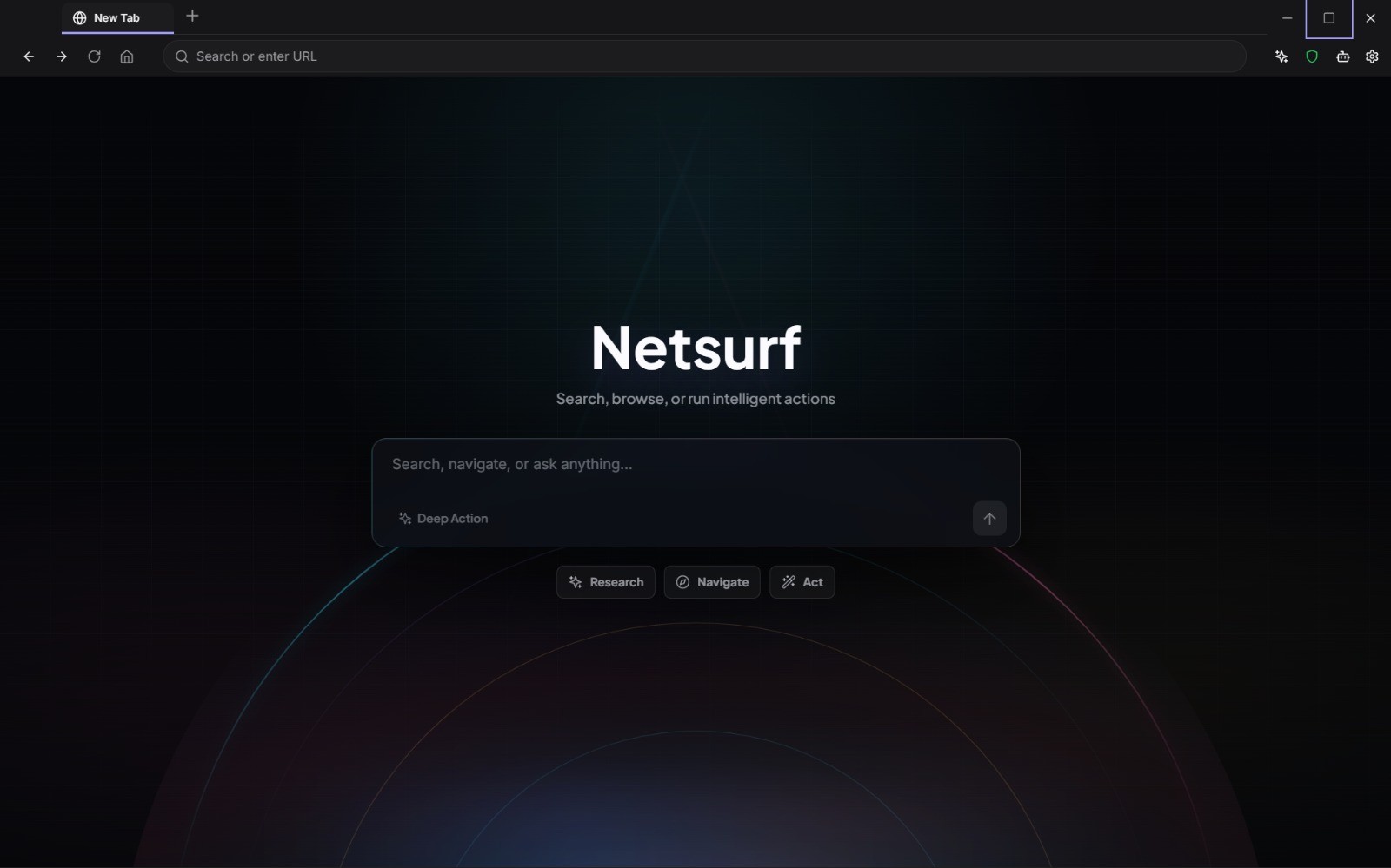 NetSurf's new-tab page